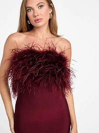 Evita Feather Bandage Dress