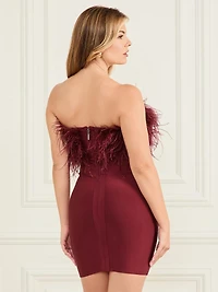 Evita Feather Bandage Dress