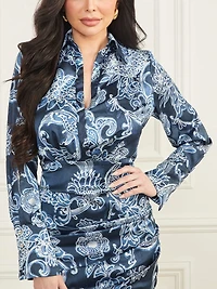 Floral Ink Mini Dress