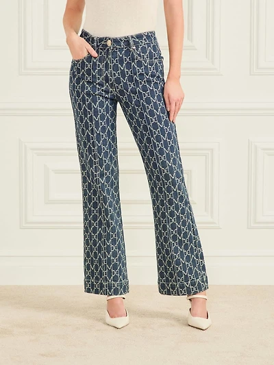 Bea Monogram Denim Pant