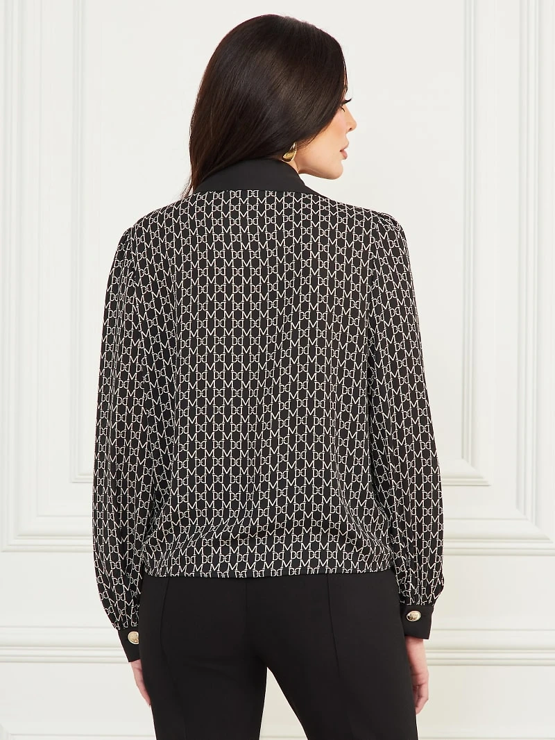 Freda Printed Chain Scarf Blouse