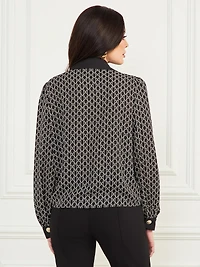 Freda Printed Chain Scarf Blouse