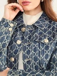 Bea Monogram Denim Trucker Jacket