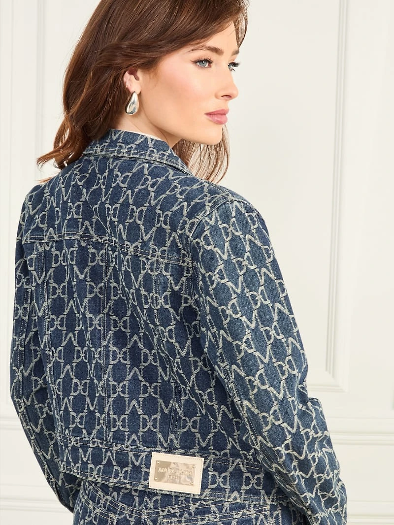 Bea Monogram Denim Trucker Jacket
