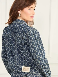 Bea Monogram Denim Trucker Jacket