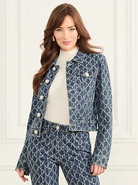 Bea Monogram Denim Trucker Jacket