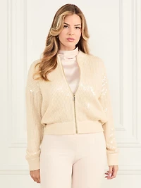 Claudia Sequins Sweater Jacket