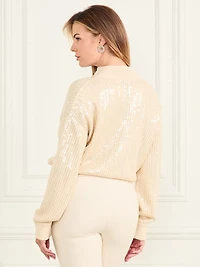 Claudia Sequins Sweater Jacket