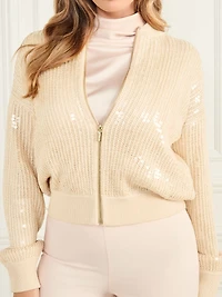Claudia Sequins Sweater Jacket
