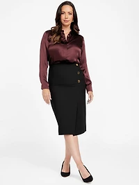 Dalia Buttons Midi Skirt