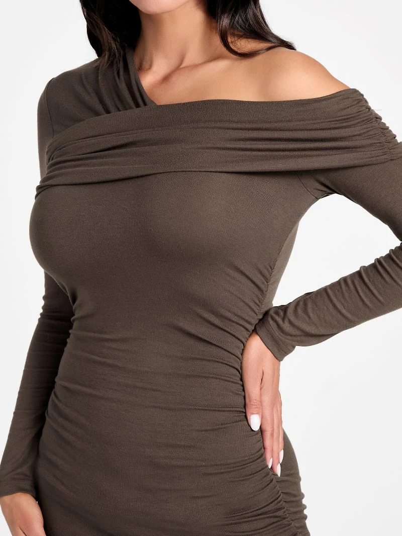 Eco Astrid Off-Shoulder Draped Dress