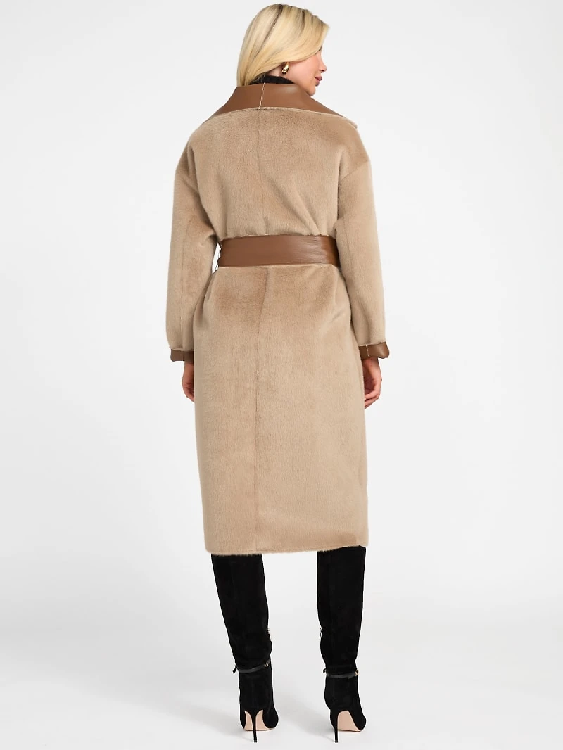 Ines Reversible Faux-Leather Coat
