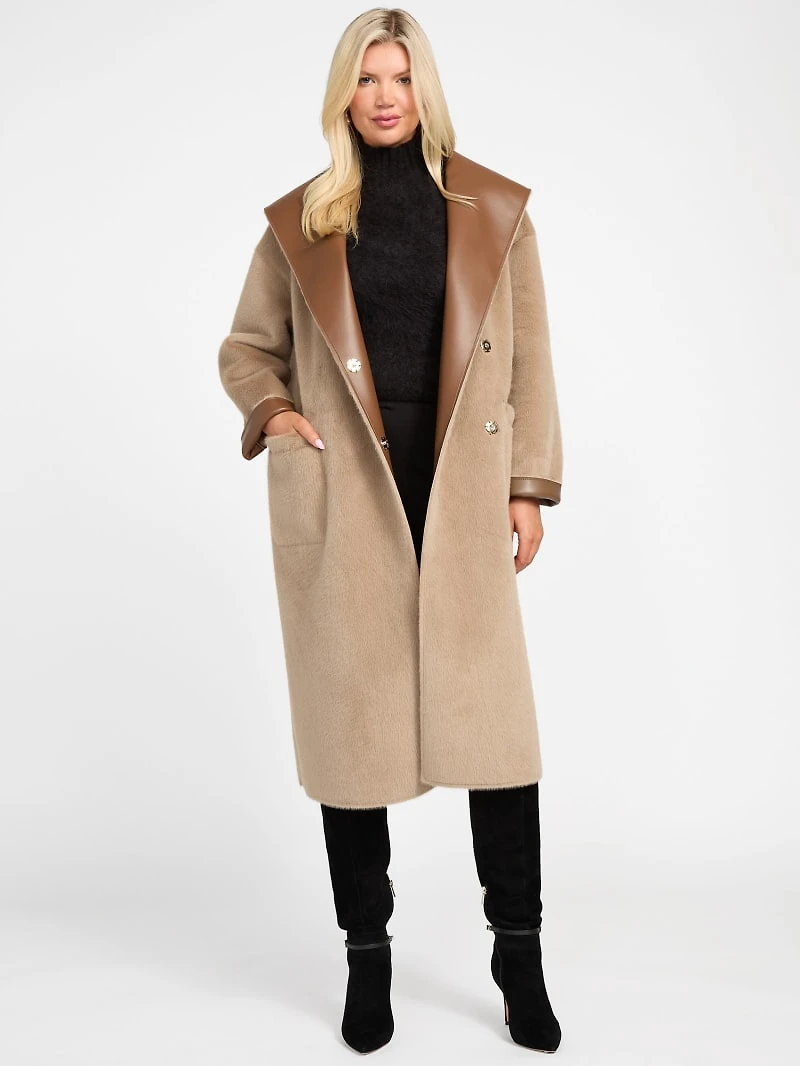 Ines Reversible Faux-Leather Coat