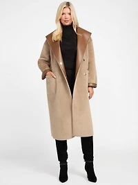 Ines Reversible Faux-Leather Coat