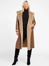 Ines Reversible Faux-Leather Coat