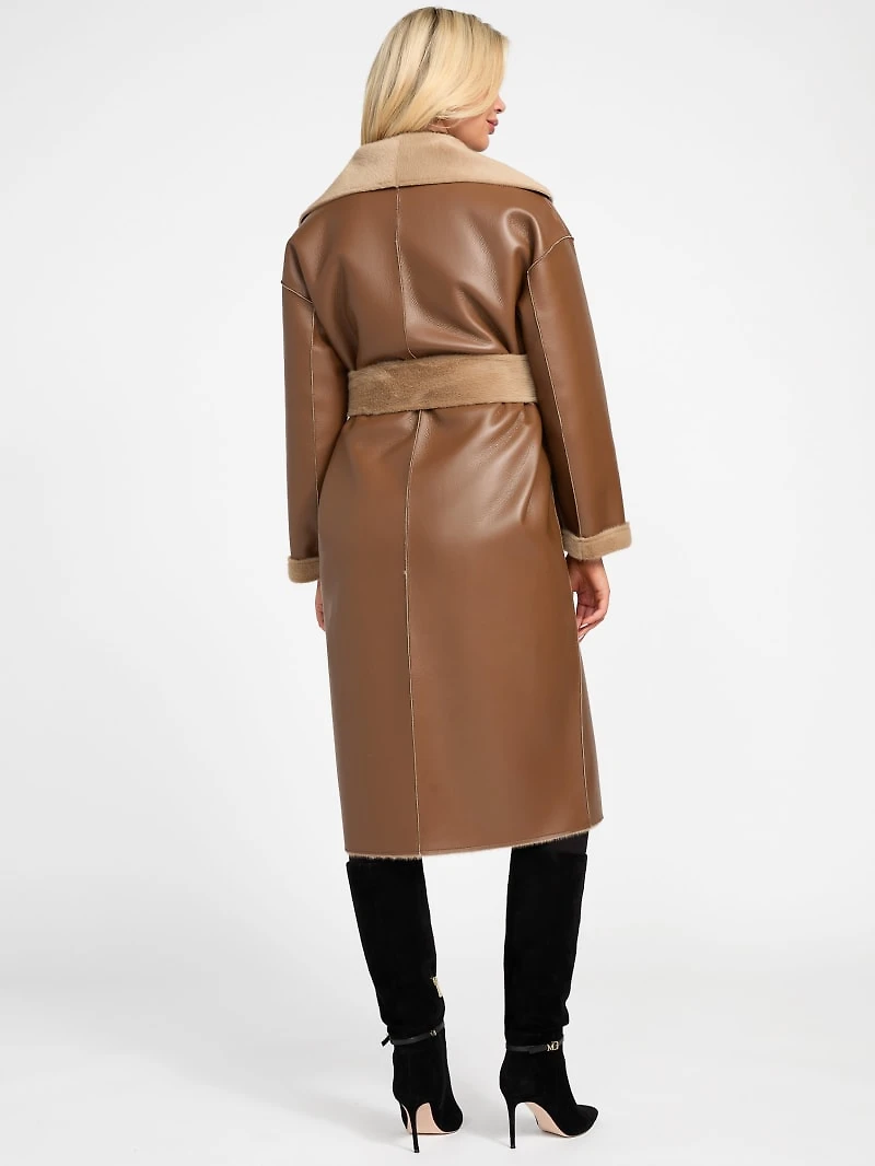 Ines Reversible Faux-Leather Coat