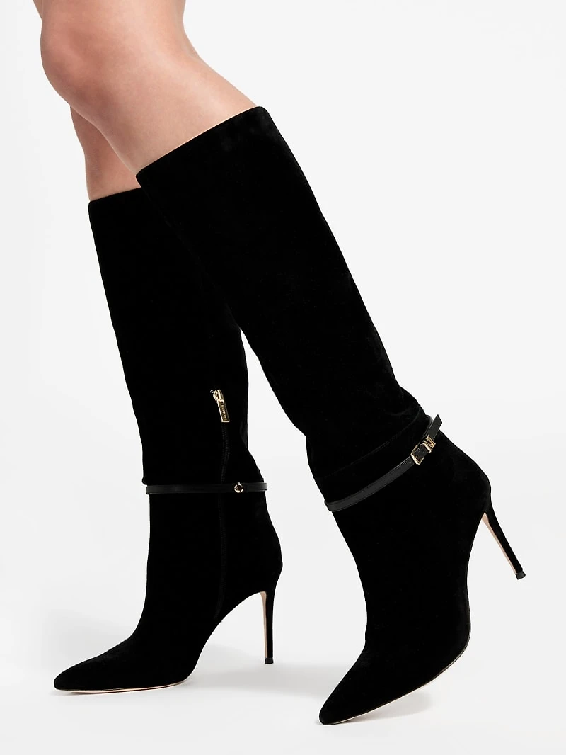 Suede Knee-High Stiletto Boot