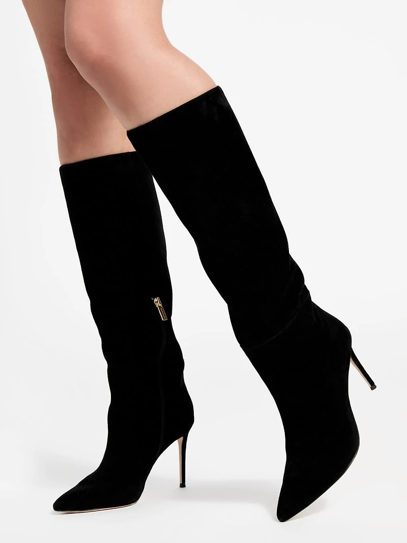 Suede Knee-High Stiletto Boot