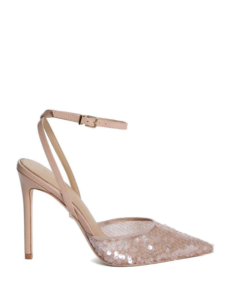Sequin Ankle Strap Pump