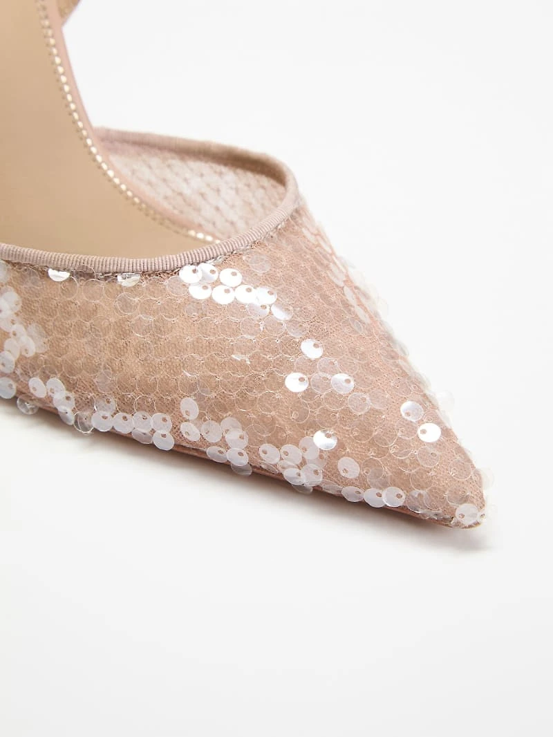 Sequin Ankle Strap Pump