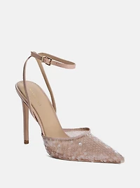 Sequin Ankle Strap Pump