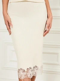 Candice Lace-Trim Sweater Skirt