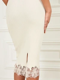 Candice Lace-Trim Sweater Skirt