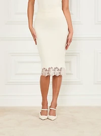Candice Lace-Trim Sweater Skirt
