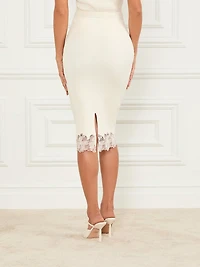 Candice Lace-Trim Sweater Skirt