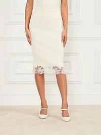 Candice Lace-Trim Sweater Skirt