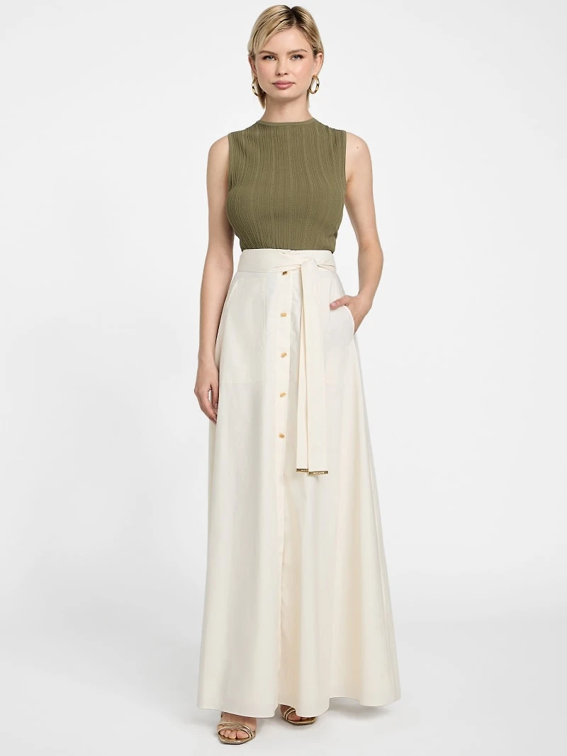 Pat Belted Maxi Skirt