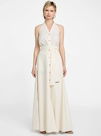 Pat Belted Maxi Skirt