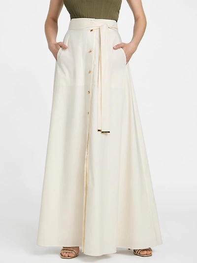 Pat Belted Maxi Skirt