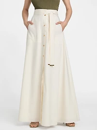 Pat Belted Maxi Skirt