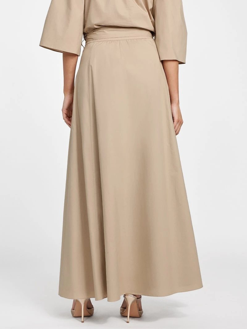 Pat Belted Maxi Skirt