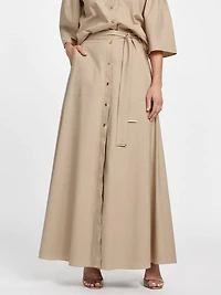 Pat Belted Maxi Skirt