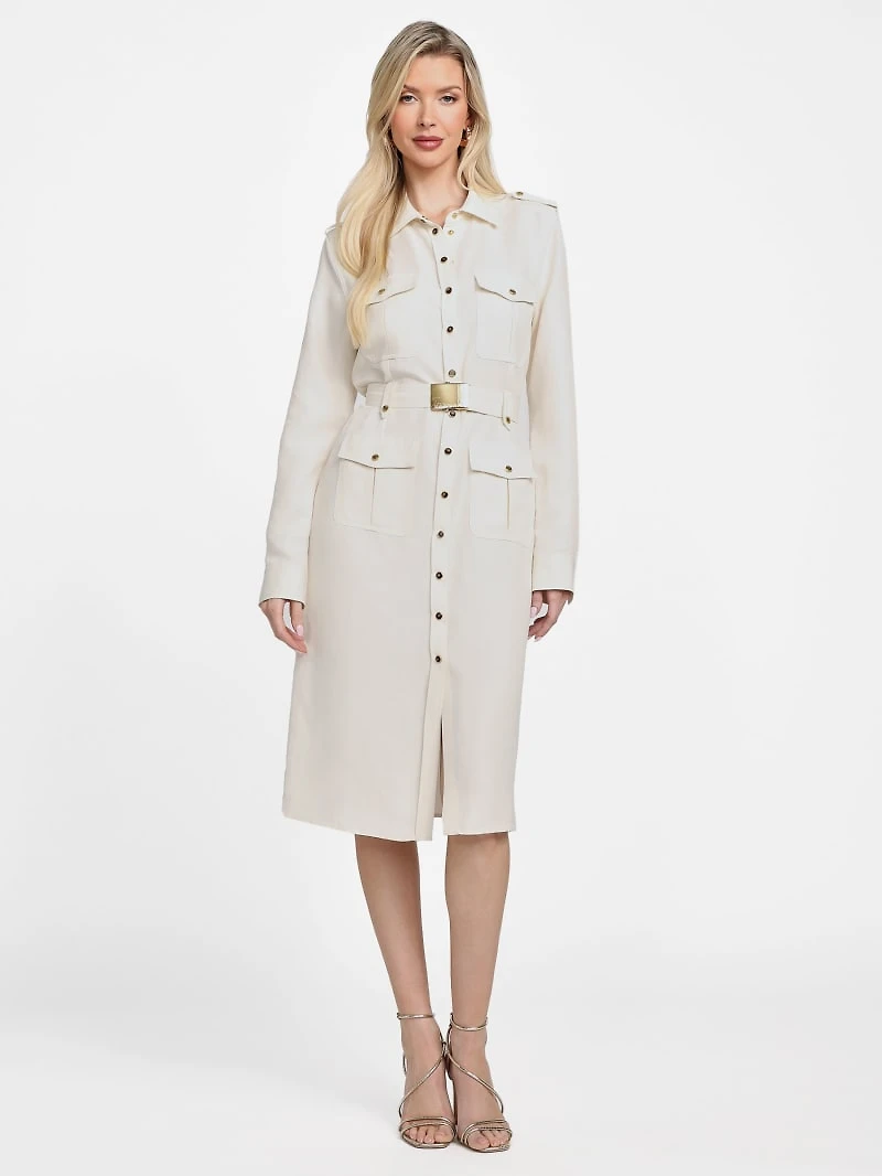 Eco Greta Linen-Blend Safari Dress