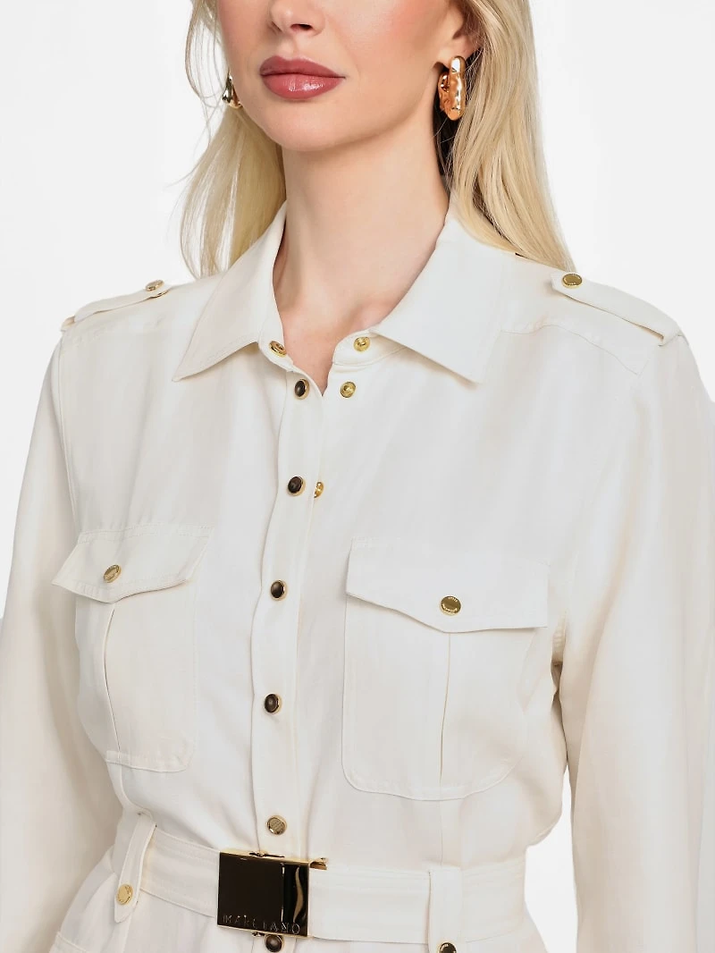 Eco Greta Linen-Blend Safari Dress