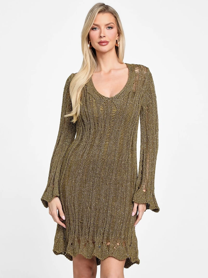 Lucky Crochet Flared Dress