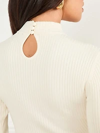 Candice Lace-Trim Sweater Dress