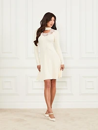 Candice Lace-Trim Sweater Dress