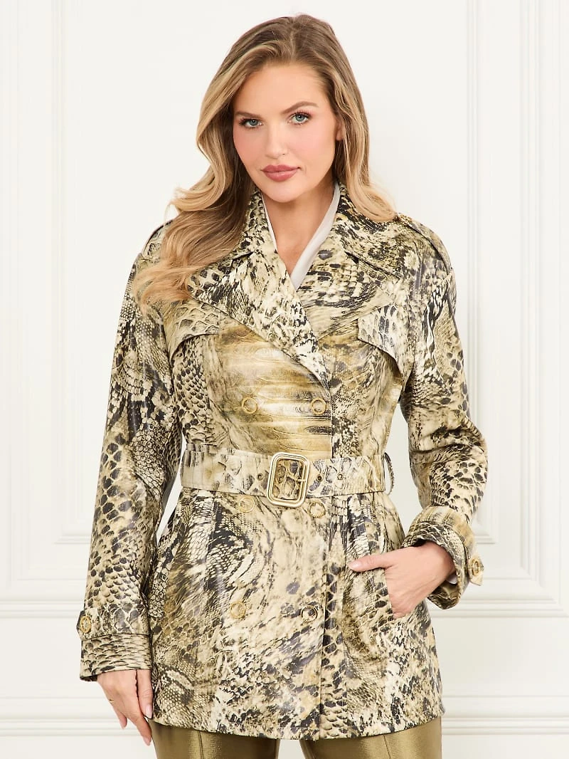Natalie Printed Short Trench Coat