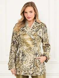Natalie Printed Short Trench Coat