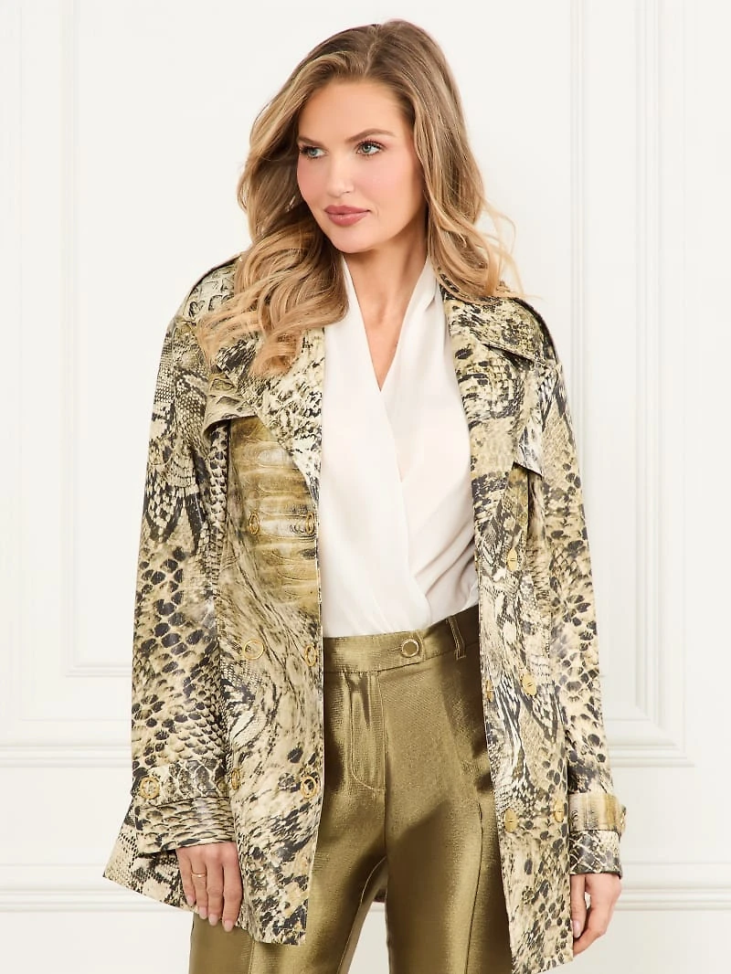 Natalie Printed Short Trench Coat