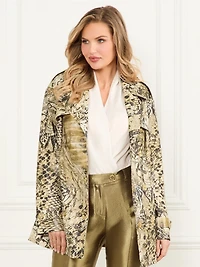 Natalie Printed Short Trench Coat