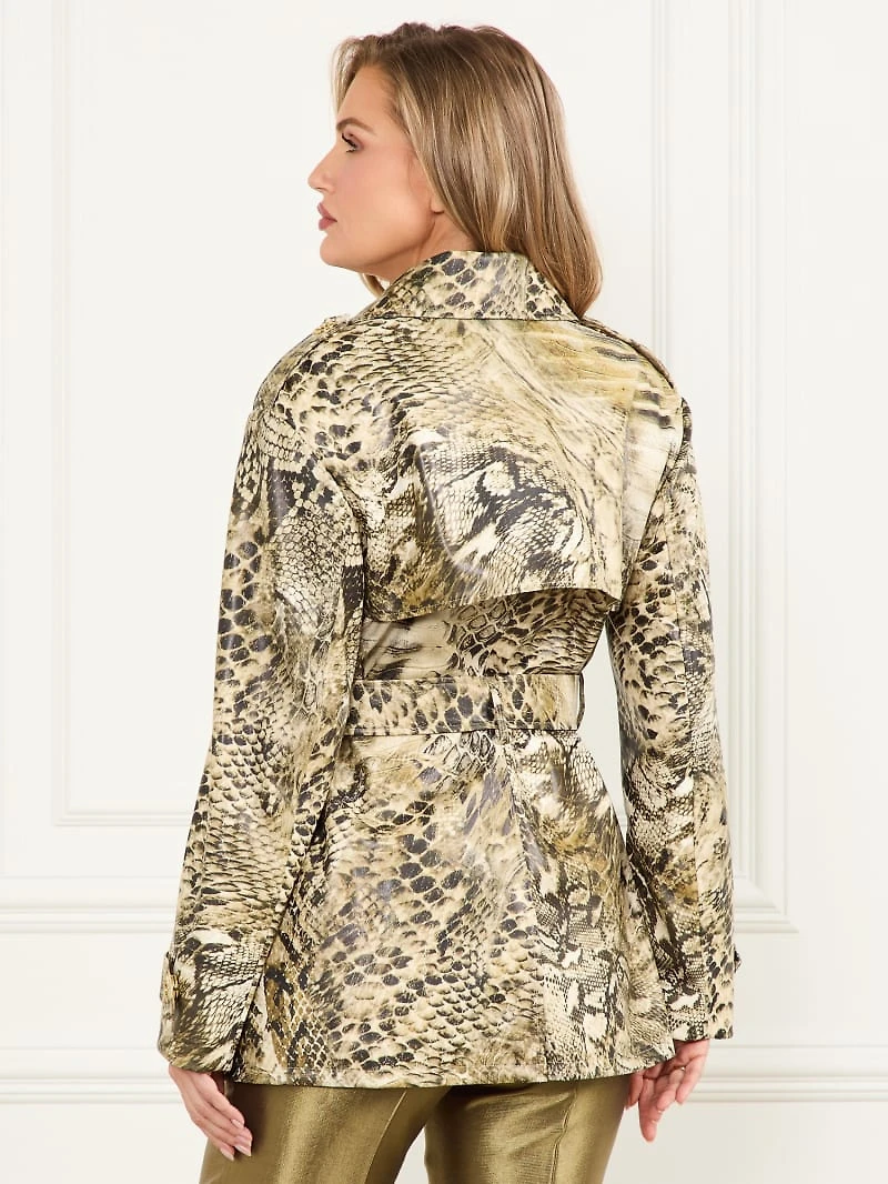 Natalie Printed Short Trench Coat