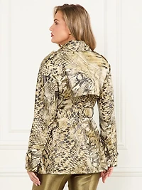 Natalie Printed Short Trench Coat