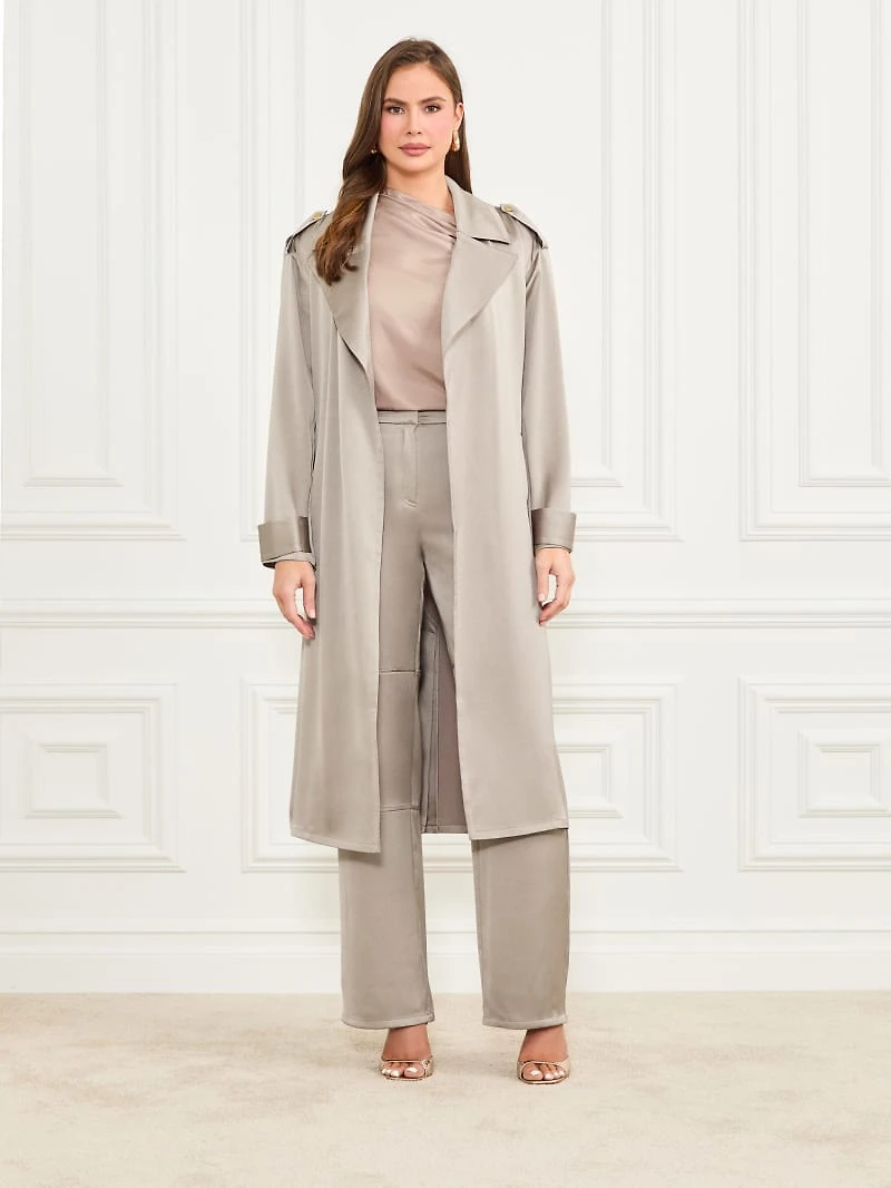 Eva Satin Trench Coat