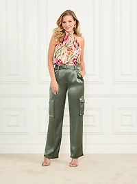 Fannie Satin Cargo Pant