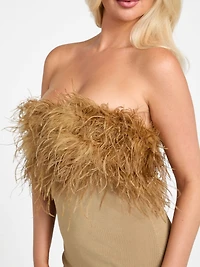 Evita Feather Bandage Gown